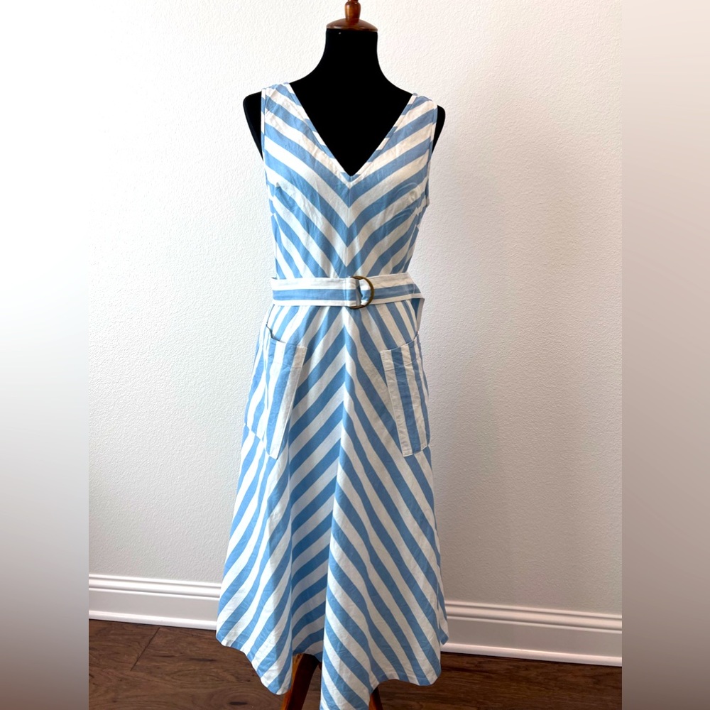 Katespade NY | Striped Linen Midi Dress